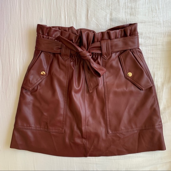 Zara Faux Leather Skirt - Picture 1 of 2